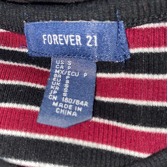 Red, Black, and White stripped t-shirt - Picture 2 of 5